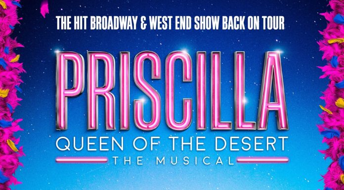 Priscilla Colorful promotional poster for "Priscilla, Queen of the Desert," a musical back on tour.